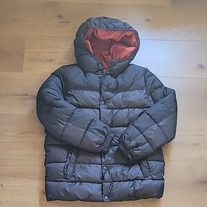 Zara Youth Kids Black Winter Puffer Jacket with Hood Size: 11/12